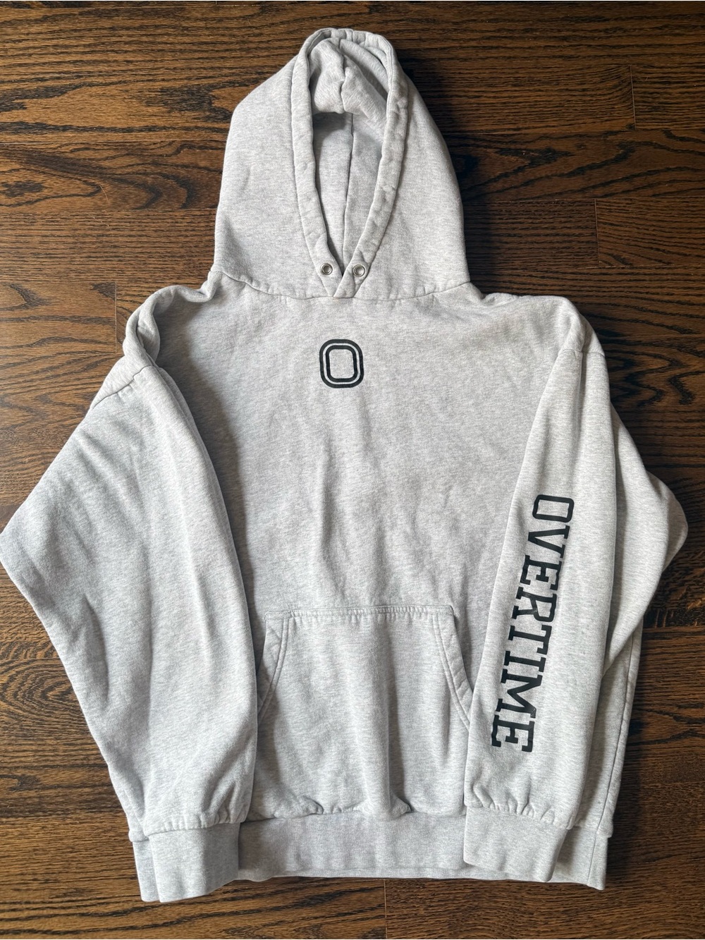 Gray 'OVERTIME' Pullover Hoodie